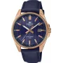 Casio Edifice EFV-150CL-2AVUEF meeste sinise sihverplaadiga pruuni nahkrihmaga käekell