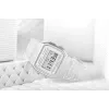 Casio F-91WS-7DF digitaalkell – läbipaistev valge vaigust korpus, unisex, kvarts, LED-taustvalgustus, veekindel 3 ATM
