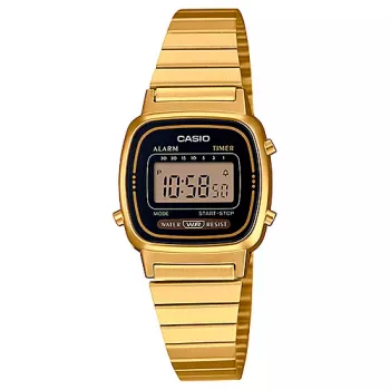 CASIO LA-670WGA-1DF naiste digitaalkell kuldse tooniga vaigust/roostevabast terasest