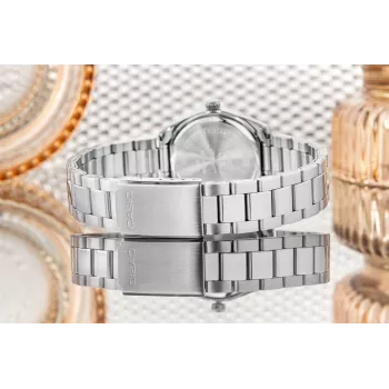 CASIO LTP1302PD7A1V Unisex Analoog Kvartskell, Hõbedane Roostevaba Teras, 34,5 x 30,2 x 8,7 mm