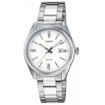 CASIO LTP1302PD7A1V Unisex Analoog Kvartskell, Hõbedane Roostevaba Teras, 34,5 x 30,2 x 8,7 mm