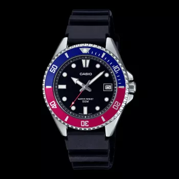 CASIO MDV-10-1A2VDF meeste analoogkvartskell, 38,5 mm, must sihverplaat, vaigurihm, 200m veekindlus