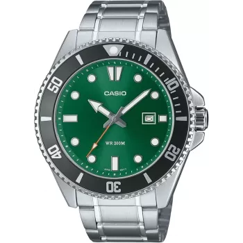 CASIO MDV107D3A2VDF Meeste Analoogkvartskell, 42mm Roostevaba Teras, Roheline Siht, 200m Veekindlus