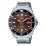 CASIO MDV107D5AVDF Meeste Analoog Kvartskell, 42 mm, Pruun Siht, Hõbedane Roostevabast Terasest Rihm