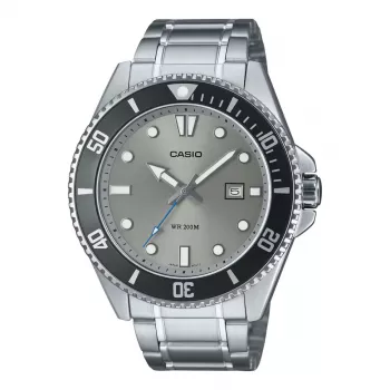 CASIO MDV107D8AVDF Meeste Analoog Kvartskell, 49,5mm Roostevaba Teras, Must Siht