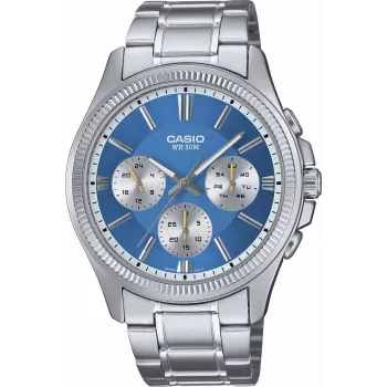 Casio meeste analoogkvartskell MTP1375PD2A2V sinine sihverplaat roostevaba teras 43.8mm