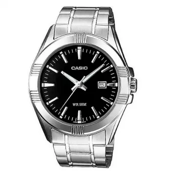 CASIO MTP-1308D-1A meeste analoogkell roostevabast terasest käevõruga 43,8 mm musta numbrilaual