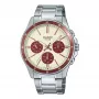 Casio meeste MTP1374D5A2VD analoog roostevabast terasest käekell pruuni sihverplaadi ja kuupäeva/nädalapäeva näiduga