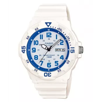 CASIO MRW-200HC-7B2 Unisex Analoog Kvartskell Musta Vaigust Rihmaga, Valge Siht, 44,6 mm Korp