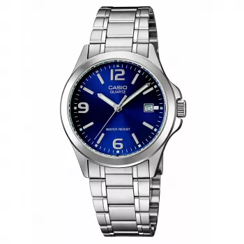 CASIO MTP-1215A-2A Meeste Analoog Kvartskell Sinise Sihtnäidikuga Roostevabast Terasest 43.3mm