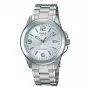 Casio MTP-1215A-7A meeste analoogkvartskell roostevabast terasest käevõruga, hõbedane sihverplaat, 38,4 mm korpus, kuupäeva ja nädalapäeva näidik, 50 m veekindlus