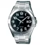 CASIO MTP-1308D-1B meeste analoogkvartskell, roostevaba teras, 43,5 mm, must sihverplaat, kuupäeva kuvamine
