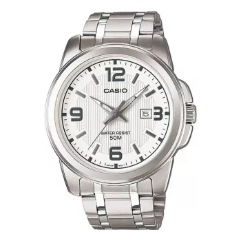 CASIO MTP-1314D-7A meeste analoogkvartskell, roostevaba teras, hõbedane sihverplaat, 44,9 mm