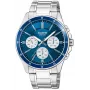 Casio MTP-1374D-2A3 meeste analoogkvartskell roostevabast terasest käevõruga, sinine sihverplaat, kuupäev-nädalapäev, 50 m veekindlus