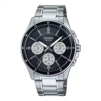 CASIO MTP1374D1A3VD Meeste Analoogkvartskell Päeva-Kuupäeva Näidikuga, Roostevabast Terasest Rihm, 47 mm Korpus