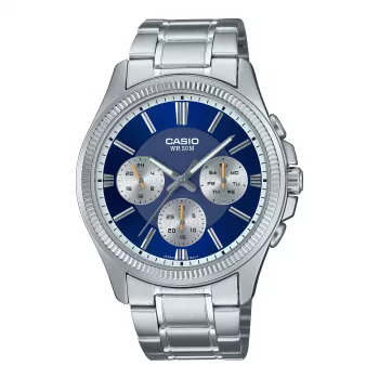 CASIO MTP1375PD2A1V Meeste Analoog Kvartskell 43,8 mm Roostevaba Teras Sinine Siht