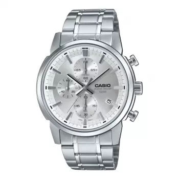 CASIO MTPE510D7AVDF meeste analoogkvartskell 42mm roostevabast terasest hõbedane sihverplaat