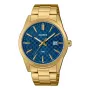 CASIO MTPVD03G2AUDF Meeste Analoog Kvartskell, 45mm Roostevabast Terasest Korpus, Sinine Siht, Kuldse Tooniga Käevõru, 50m Veekindlus
