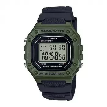 Casio W-218H-3AVDF Digitaalne kvartskell - Roheline vaik, 50m veekindlus, LED taustvalgustus