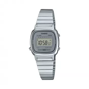 Casio naiste digitaalkell LA670WA-7 – 30mm hõbedane roostevaba teras