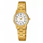 CASIO naiste LTP-V002G-7B2 analoogkvartskell, 31 mm kullaga ioonkattega roostevabast terasest korpus, hõbedane sihverplaat, käevõru