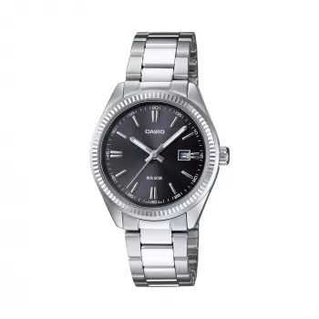 CASIO naiste LTP1302PD1A1V analoogkvartskell, hõbedane roostevaba teras, must sihverplaat, 50 m veekindlus