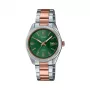 CASIO naiste LTP1302PRG3AV analoogkvartskell 34,5 mm roosakuldse tooniga roostevabast terasest rohelise numbrilaual
