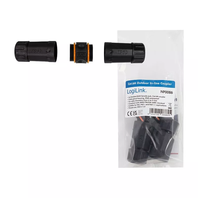 CAT6a välikonnektor IP68 RJ45 emane-emane varjestatud Ethernet-pistikühendus