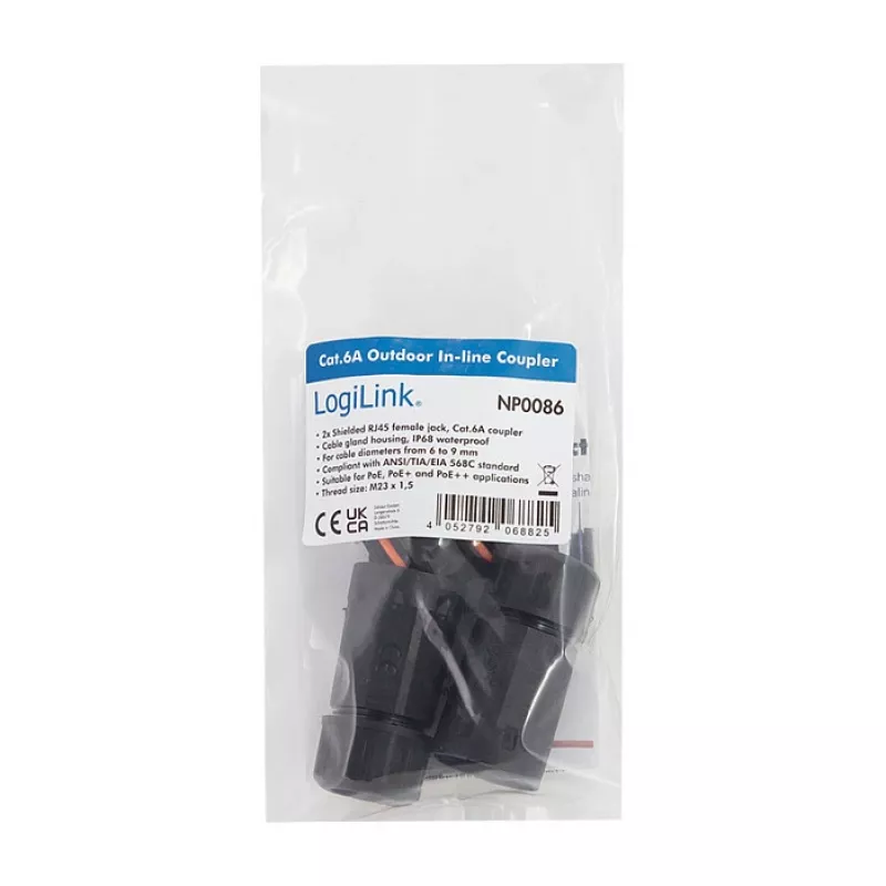 CAT6a välikonnektor IP68 RJ45 emane-emane varjestatud Ethernet-pistikühendus