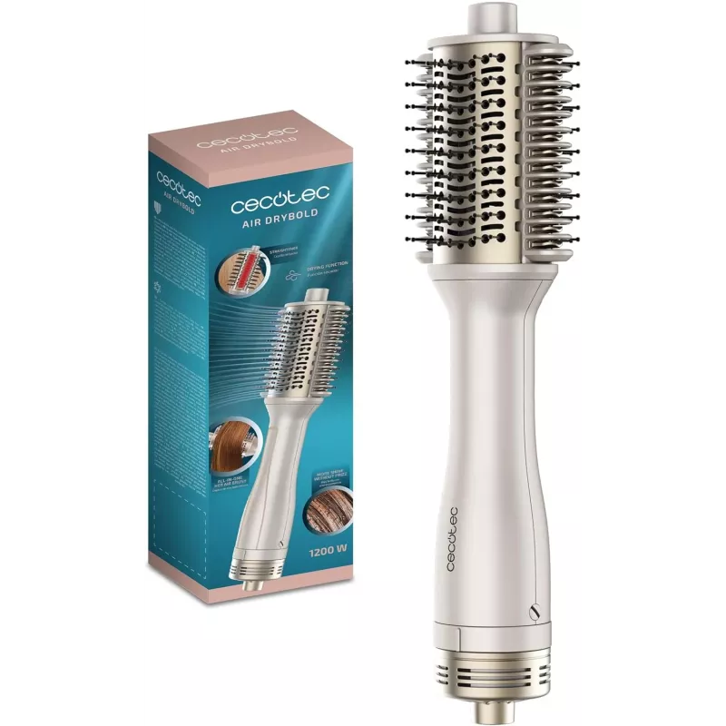 Cecotec Air Brush with Heating Plates Air DryBold Ceramic Heating System Ion Conditioning 1200 W Gold/White