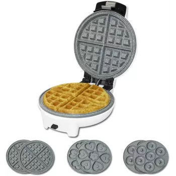 Cecotec Fun Gofrestone 3in1 Vahvlimasin | 700 W | 3 Vahetatavat Pletti Vahvlite, Muffinite ja Sõõrikute jaoks | Mittenakkuva Gofrestone-kate | Valge