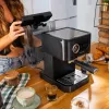Cecotec Power Espresso 20 Pro Latte kohvimasin, 20 baari pumba rõhk, sisseehitatud piimavaht, poolautomaatne, must, 1350 W