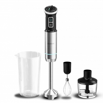 Cecotec Power Neutron 1100MAX Cream&Crush Hand Blender 1100W Adjustable Speed Turbo Chopper Black/Silver