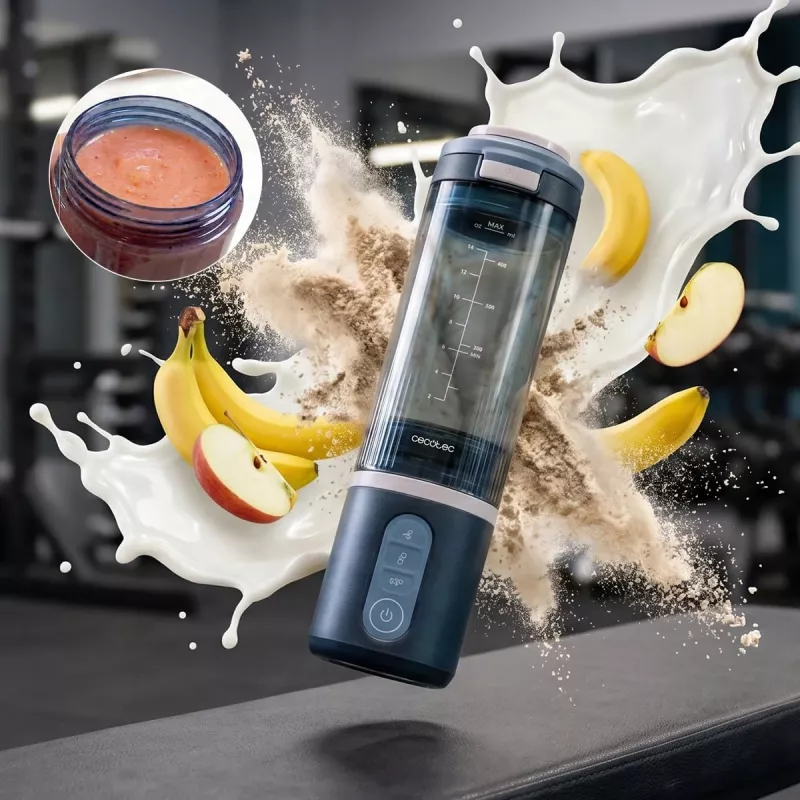 Cecotec Power Titanium Shake2Go kaasaskantav blender, 180 W, BPA-vaba purk, 0,6 L, Lagoon