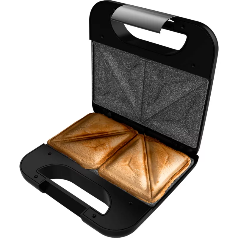 CECOTEC Rock'nToast Classic+ Võileivamasin (Roostevaba teras/must, 800 W, 2-le inimesele)