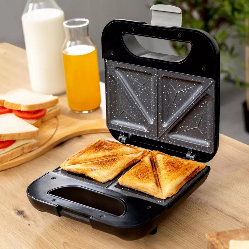 CECOTEC Rock'nToast Classic+ Võileivamasin (Roostevaba teras/must, 800 W, 2-le inimesele)