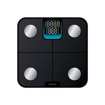 Cecotec Surface Precision HealthySmart Bathroom Scale with BMI and Body Composition Analysis, 180 kg Capacity, Bluetooth, Black