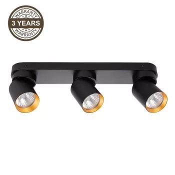 Laelamp Tunis 3xGU10 ML9937 Must/Kuld