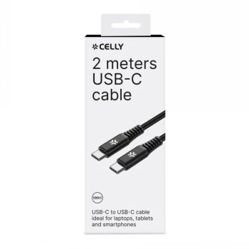 CELLY USB-C to USB-C kaabel 100W Power Delivery