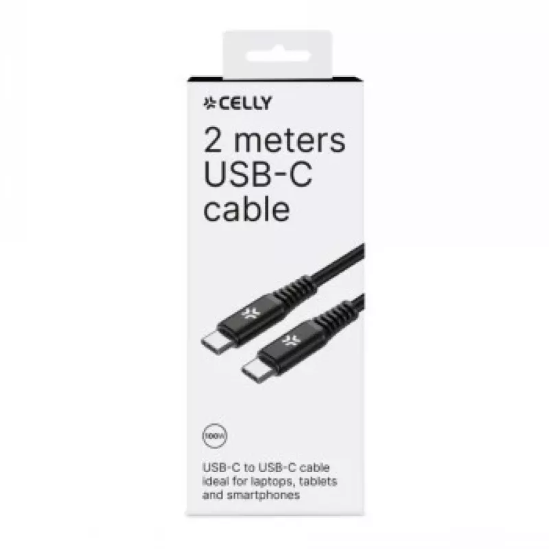 CELLY USB-C to USB-C kaabel 100W Power Delivery