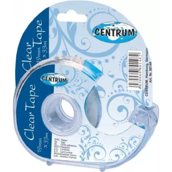 Centrum läbipaistev teip jaoturiga 19mm x 33m