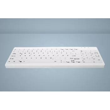 CHERRY Contour Active Key QuickClean AK-C7012 juhtmega klaviatuur, must, QWERTY, USB, CHERRY SX kääritehnoloogia, 105 klahvi, sihvakas disain, desinfitseeritav pind