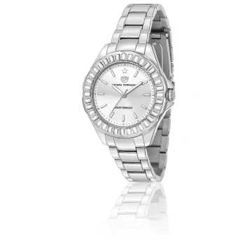 CHIARA FERRAGNI Naiste ikooniline kvartskell 36 mm roostevabast terasest Milanese silmkoekäevõru hõbedane roosa R1953101504