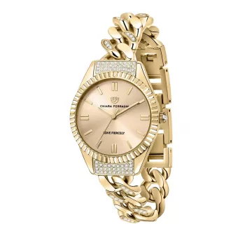 CHIARA FERRAGNI Naiste kvartskell R1953104501 34 mm Roosakuldne roostevabast terasest võrk