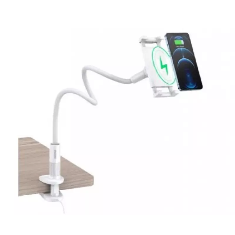 Choetech 2-in-1 Flexible Phone Holder with Wireless Charger 10W White