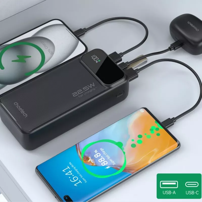 CHOETECH Power Bank 30000 mAh Must