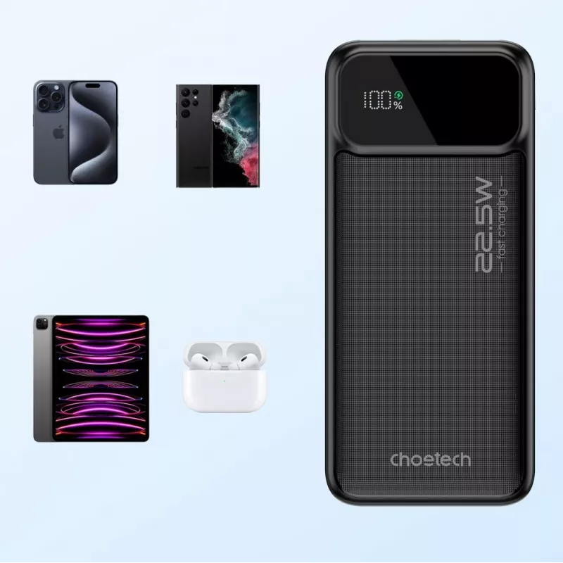 CHOETECH Power Bank 30000 mAh Must