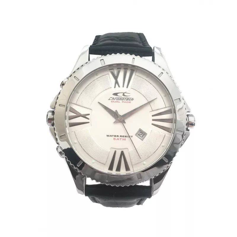 CHRONOTECH MAN CT7636M-01 48mm roostevabast terasest kvartskronograafkell
