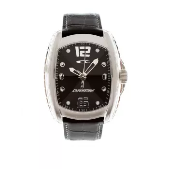 CHRONOTECH Meeste RW0007 Analoogkvartskell 40mm Roostevaba Teras Must Sihtnäidik Nahkrihm