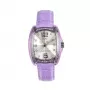 Chronotech Women's RW0003 Analog Quartz Watch 30mm Stainless Steel Case White Dial Black Leather Strap